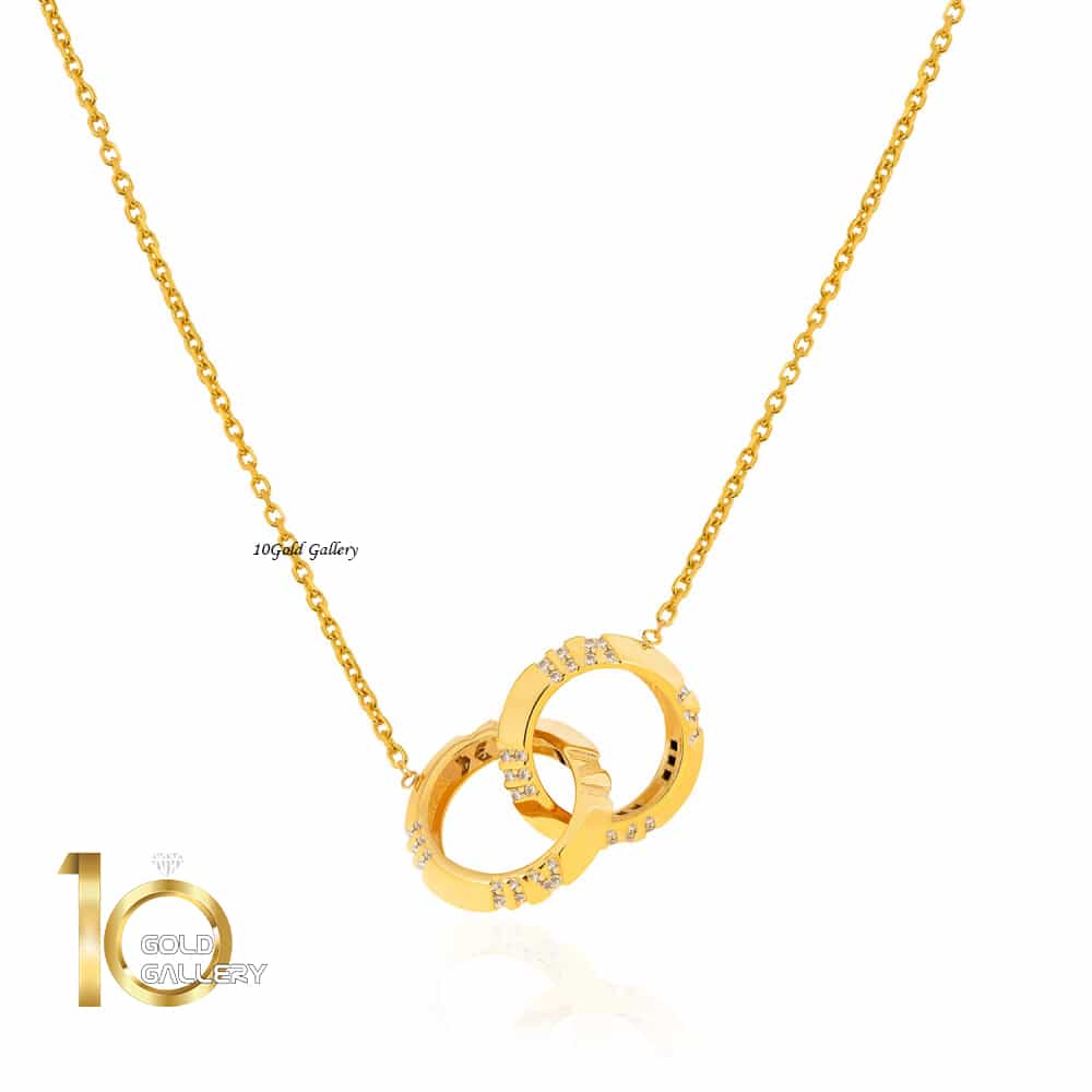 Tiffany twin gold necklace code CN535 گردنبند طلا طرح تیفانی دوقلو کد CN535