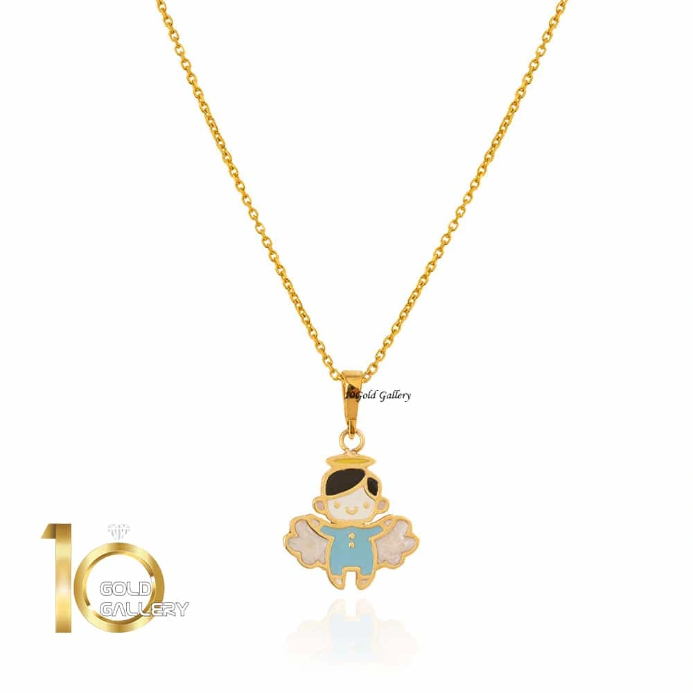 آویز طلا کودک طرح فرشته پسر کد KP627 آویز طلا کودک طرح فرشته پسر