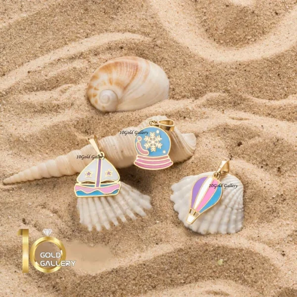 آویز طلا کودک طرح قایق بادی