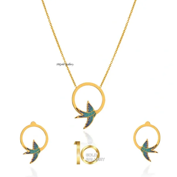 نیم ست طلا طرح پرستو