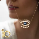 گردنبند طلا طرح چشم نظر کد LN886 - تصویر 2