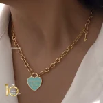 گردنبند طلا با پلاک طلا طرح قلب تیفانی
