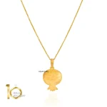 آویز طلا طرح انار چکشی