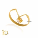 انگشتر طلا با آویز طرح فلاور کد CR364