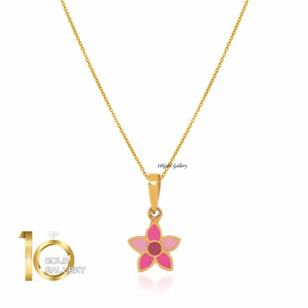 گردنبند طلا کودک طرح گل کد KN730