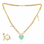 گردنبند طلا با پلاک طلا طرح قلب تیفانی