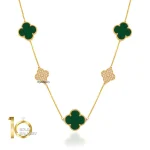 گردنبند-طلا-طرح-ونکلیف-با-سنگ-و-نگین