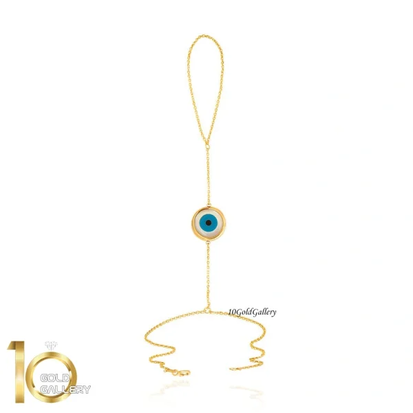 تمیمه-طلا-با-پلاک-طرح-چشم-نظر