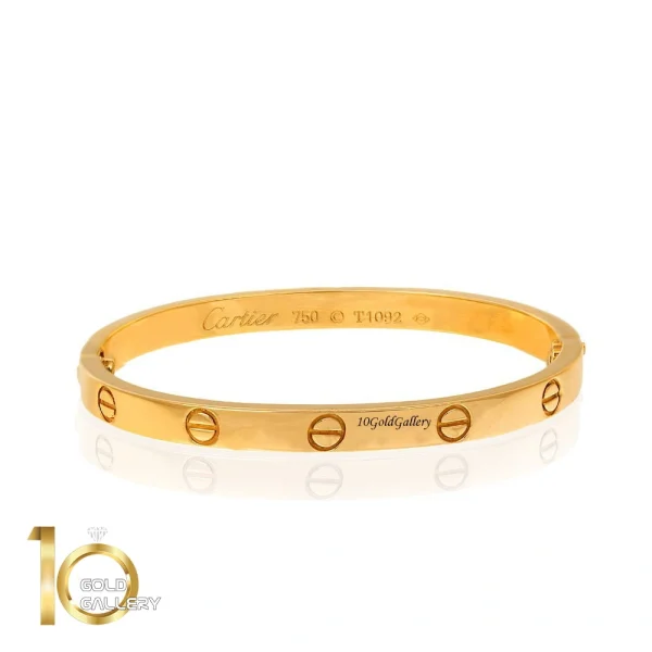 دستبند-النگویی-طلا-طرح-LOVE-کارتیه-پیچی