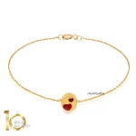 دستبند-طلا-با-پلاک-طرح-قلب