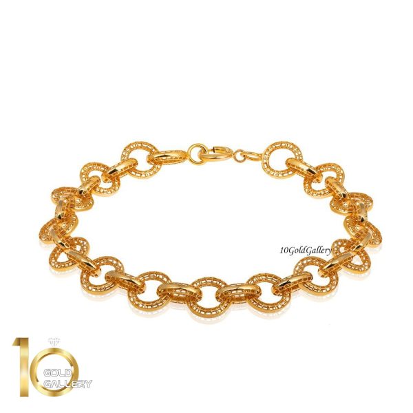 دستبند طلا زنانه طرح زنجیر فیوژن هرمس کد CB414