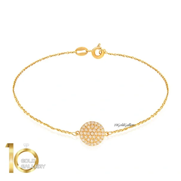 دستبند-طلا-طرح-دایره-نگین-دار