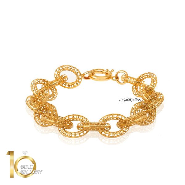 دستبند طلا طرح زنجیر فیوژن کد CB406