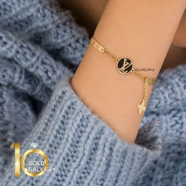 دستبند-طلا-طرح-لویی-ویتون