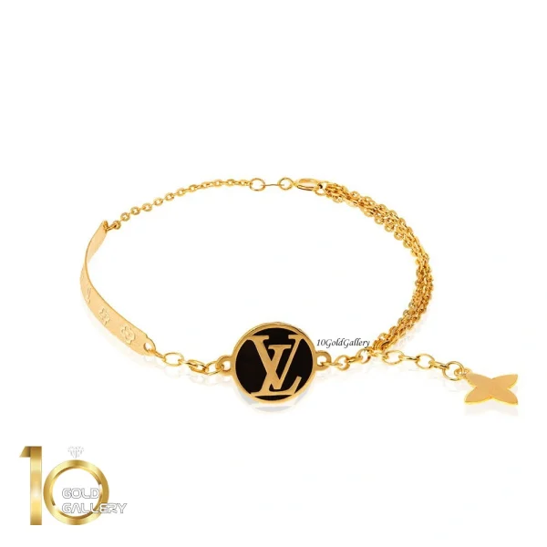 دستبند-طلا-طرح-لویی-ویتون
