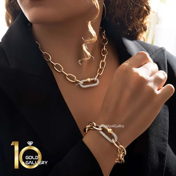 دستبند-طلا-طرح-مارلا-آرون