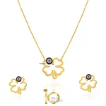 نیم-ست-طلا-طرح-شبدر-با-چشم-نظر