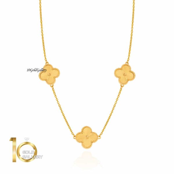 گردنبند طلا طرح ونکلیف سه گل کد CN512