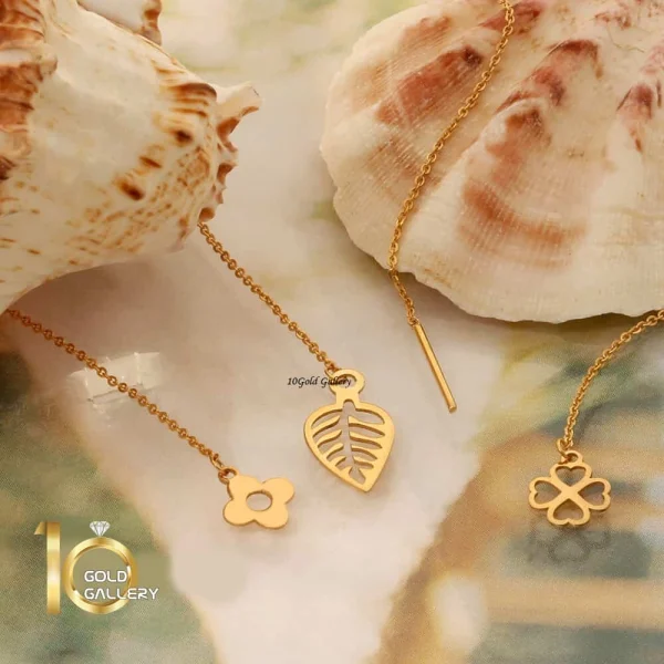 گوشواره بخیه ای طلا طرح گل لویی ویتون