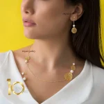 گوشواره طلا دست ساز طرح فیوژن چیپسی
