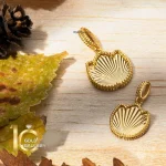 آویز طلا طرح گل لاله