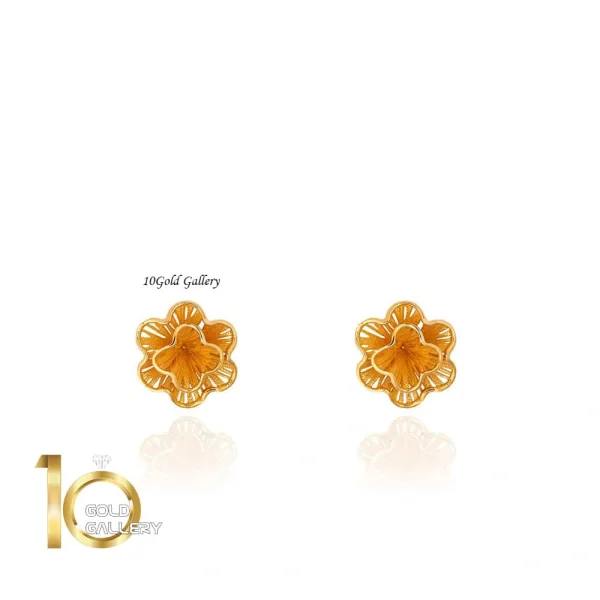 گوشواره طلا طرح گل فیوژن