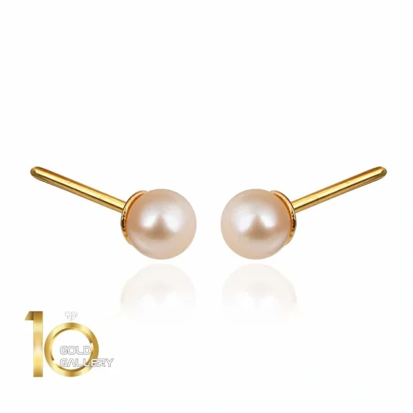 گوشواره میخی طلا طرح تک مروارید