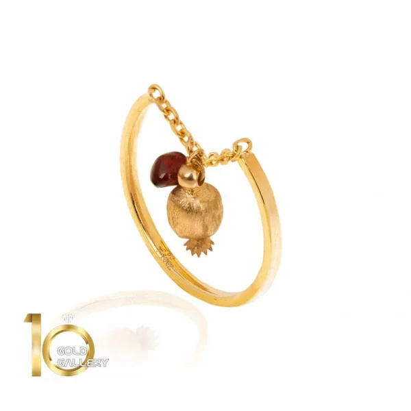 انگشتر طلا زنانه با اویز انار کالکشن یلدا