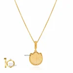 آویز طلا طرح گل لاله