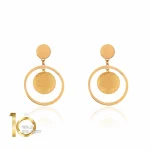 گوشواره طلا زنانه طرح دایره چکشی