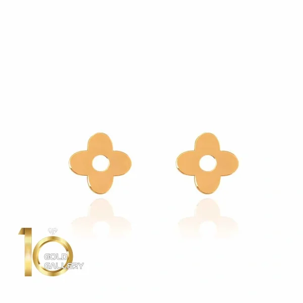 گوشواره طلا طرح گل لویی ویتون