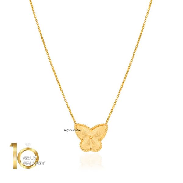 گردنبند طلا طرح پروانه کد CN482