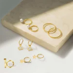 گوشواره حلقه ای طلا در سه سایز