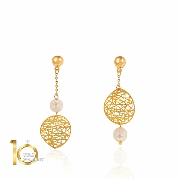 گوشواره طلا دست ساز طرح فیوژن چیپسی