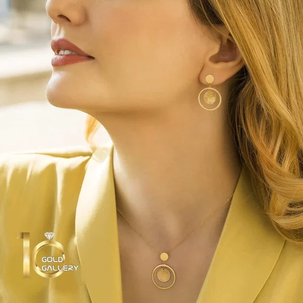 گوشواره طلا زنانه طرح دایره چکشی