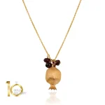 گردنبند طلا زنانه با آویز طرح انار کالکشن یلدا کد