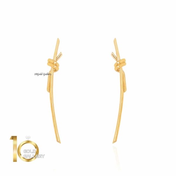 گوشواره طلا طرح گره تیفانی مدل بلند کد CE445