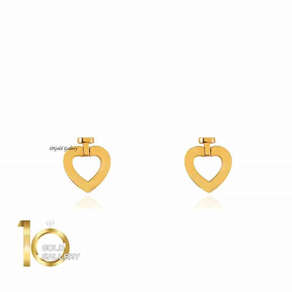 گوشواره طلا طرح قلب فرد ساده