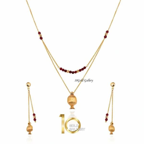 نیم ست طلا دست ساز طرح انار کالکشن یلدا