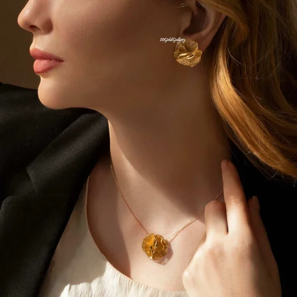 گوشواره طلا طرح فیوژن گل