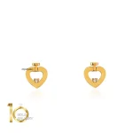 پشت گوشواره طلا طرح قلب فرد نگین دار