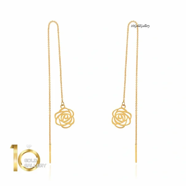 گوشواره-طلا-طرح-بخیه-ای-گل-شنل