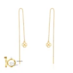 گوشواره طلا طرح شبدر بخیه ای