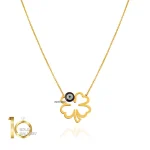 گردنبند-طلا-طرح-شبدر-با-چشم-نظر