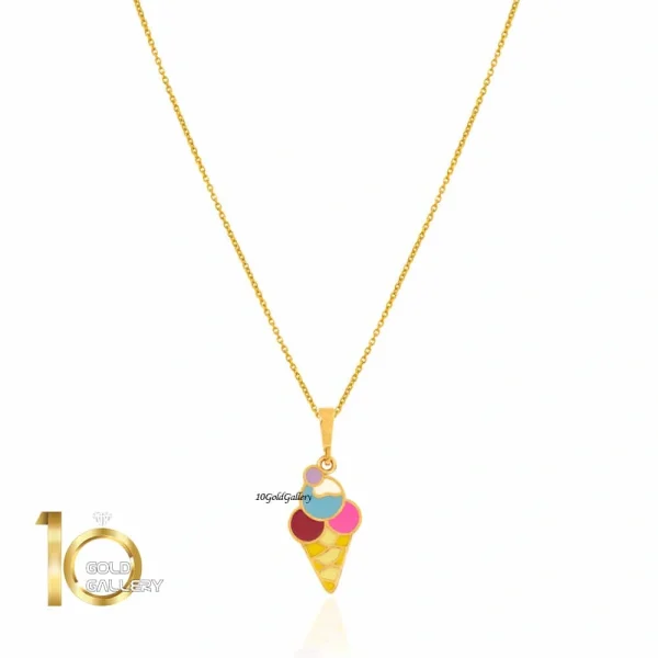 آویز طلا کودک طرح بستنی اسکوپی