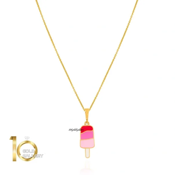 آویز طلا کودک طرح بستنی چوبی