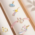 آویز طلا کودک طرح یونیکورن