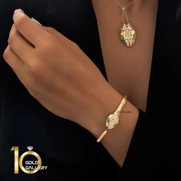 بنگل-طلا-طرح-بولگاری-مدل-سرپنتی