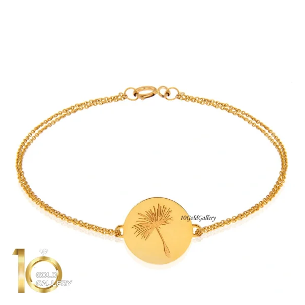 دستبند-طلا-با-حکاکی-طرح-قاصدک