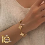 دستبند طلا طرح روبرتو کوین مدل پنج گل